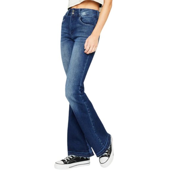 KanCan Denim - KanCan Cinthia Y2K High Rise Wide Leg Super Flare Medium Wash Denim Jeans  11/29